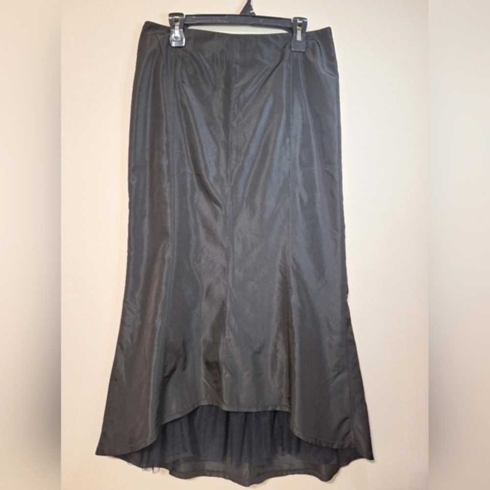 🇮🇹 Antonio D'Errico couture whimsygoth toile mesh black satin maxi skirt
